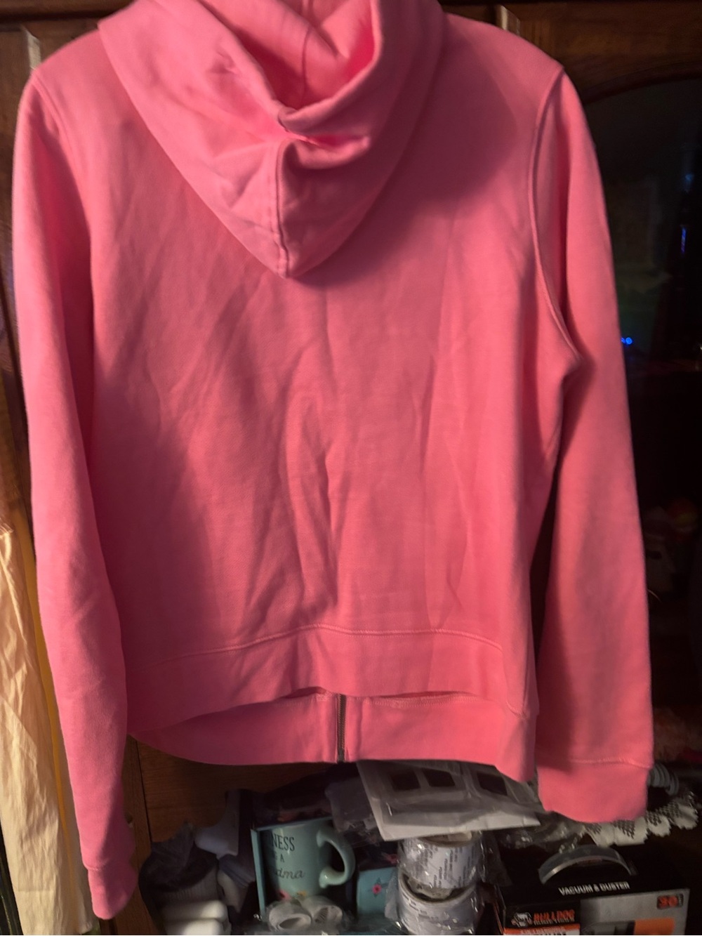 Harley-Davidson Women's Bright Pink Zip Hoodie with Black Script - Picture 4 of 4